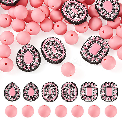 56Pcs 4 Styles Silicone Beads FIND-TA0010-75B-1