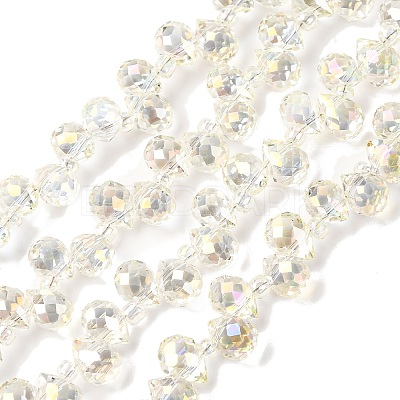Transparent Electroplate Glass Beads Strands EGLA-F152A-FR04-1