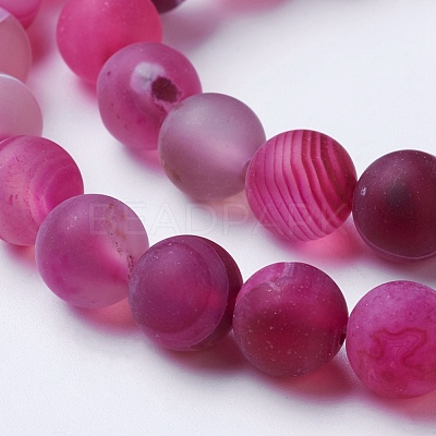 Natural Grade A Striped Agate/Banded Agate Beads Strands G-E478-6mm-1