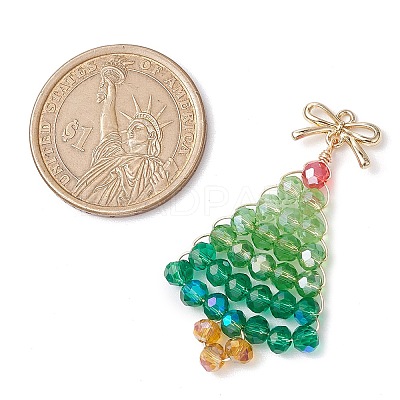 Golden Glass & Alloy Pendants PALLOY-JF02987-1