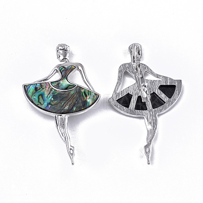 Abalone Shell/Paua Shell Brooches/Pendants RESI-S376-16-1
