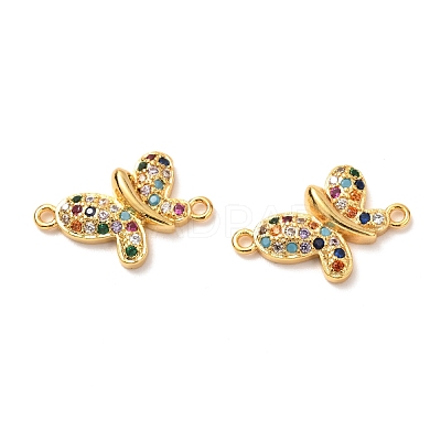 Brass Micro Pave Cubic Zirconia Links Connectors KK-G399-19A-1