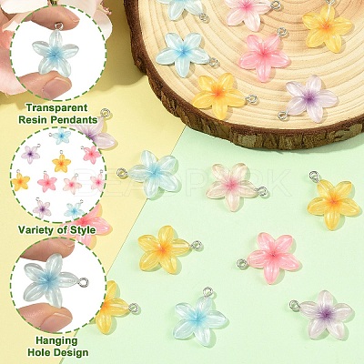 20Pcs Transparent Resin Pendants RESI-YW0006-06-1