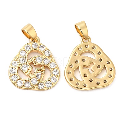 Brass Micro Pave Cubic Zirconia Pendants KK-P236-11G-1