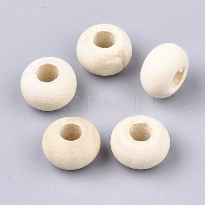 Unfinished Wood Beads X-WOOD-S053-03-1