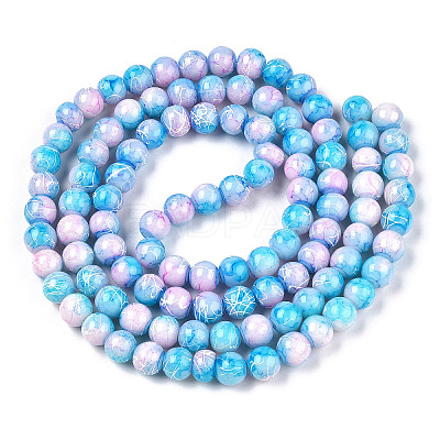 Drawbench Glass Round Beads GLAD-WH0001-01-18-1
