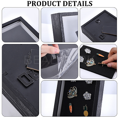 Rectangle Artificial Board Badge Display Frame Stands DIY-WH20007-750B-1