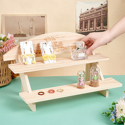 DIY 2 Tier Stair Style Wooden Plant Stand Kit ODIS-WH0299-11B-1