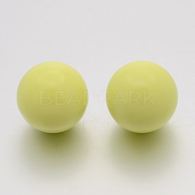 No Hole Spray Painted Brass Round Ball Beads Fit Cage Pendants KKB-J002-14-1
