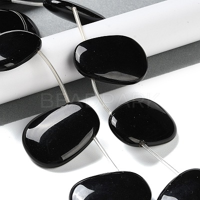Natural Black Onyx(Dyed & Heated) Beads Strand G-NH0019-E01-01-1