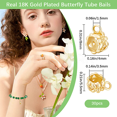 30Pcs Brass Tube Bails KK-BBC0015-05-1