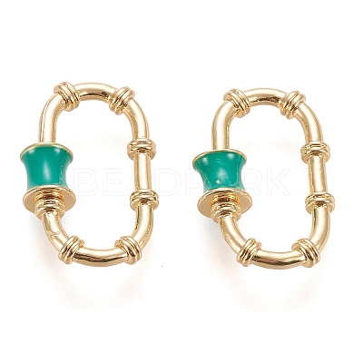 Brass Enamel Screw Carabiner Lock Charms LS-KK-L006-002G-1