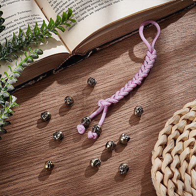 12Pcs 2 Colors Outdoor EDC Tool Brass Parachute Rope European Beads KK-NB0003-62-1