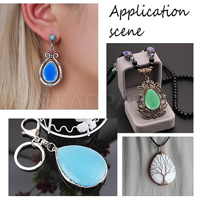 22Pcs 11 Colors Cat Eye Cabochons CE-SC0001-03-1