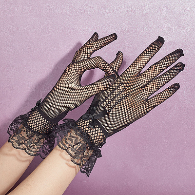 4 Pairs 4 Style Silk Gloves AJEW-GA0006-09-1