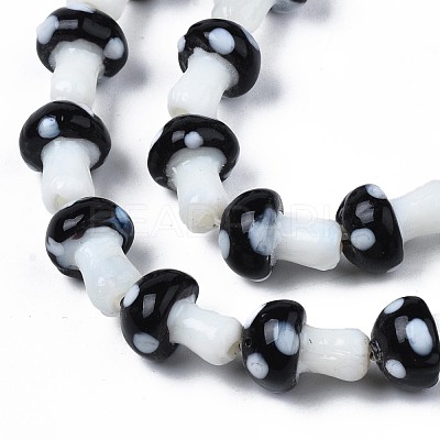Mushroom Handmade Lampwork Beads Strands LAMP-R116-11A-1