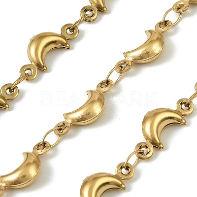 304 Stainless Steel Moon Link Chains CHS-A017-02A-G-1