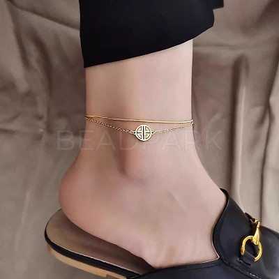 316L Surgical Stainless Steel Charm Anklets for Women FS-WG47470-52-1