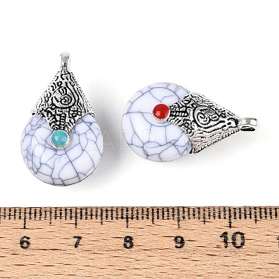 Tibetan Style Resin Pendants RESI-T022-16J-1