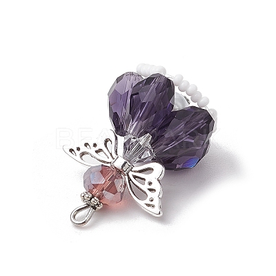 Faceted Glass Pendants PALLOY-MZ00583-06-1