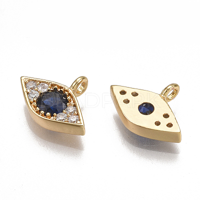 Brass Micro Pave Cubic Zirconia Charms KK-T038-376G-1