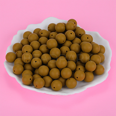 Round Silicone Focal Beads SI-JX0046A-101-1