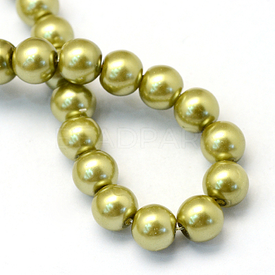 Baking Paint Pearlized Glass Pearl Round Bead Strands HY-Q003-10mm-43-1