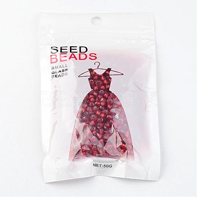6/0 Round Silver Lined Round Hole Glass Seed Beads X-SEED-A005-4mm-25-1