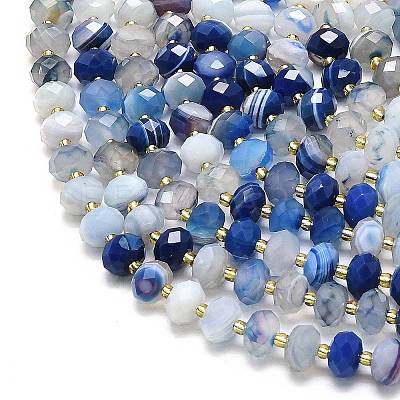 Natural Banded Agate Beads Strands G-P573-A10-01-1