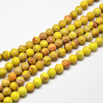 Natural Imperial Jasper Beads Strands X-G-I122-8mm-03-1