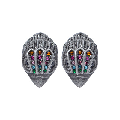 Bird Head Brass Micro Pave Cubic Zirconia Stud Earrings FS-WGB6FCA-04-1