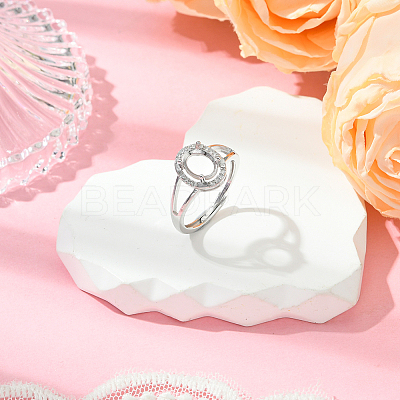 1Pc 925 Sterling Silver Prong Ring Settings STER-BBC0008-59-1