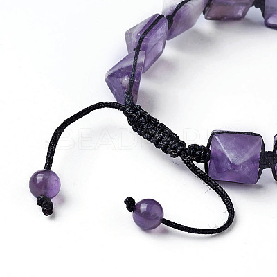 Natural Amethyst Braided Bead Bracelets BJEW-I273-J01-1