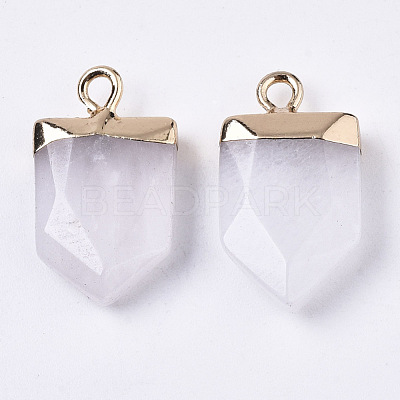 Natural White Jade Pointed Pendants X-G-N326-34M-1
