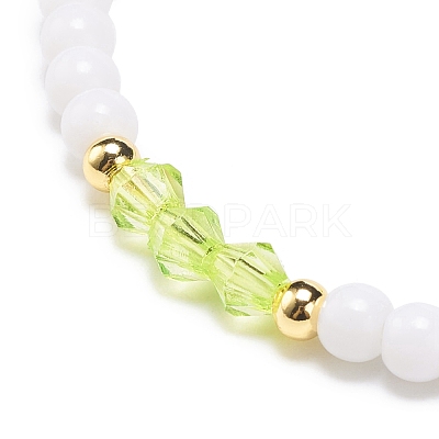 Resin Evil Eye & Acrylic Beaded Stretch Bracelet for Women BJEW-JB08609-03-1