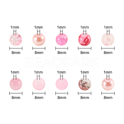 200Pcs 10 Styles DIY Glass Round Beads Sets DIY-CJ0001-95-1