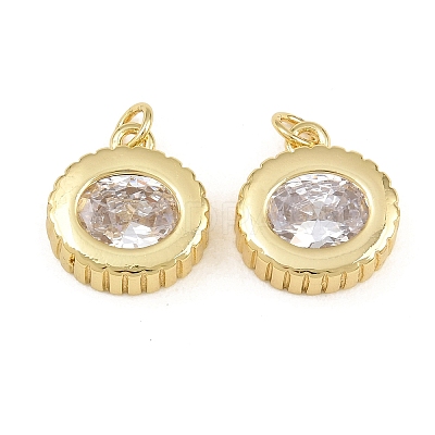 Brass Pave Clear Cubic Zirconia Pendants KK-CBA56EF-35A-G-02-1