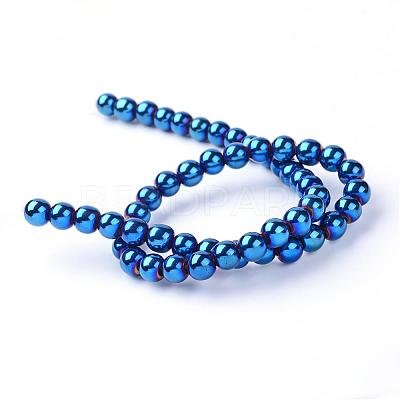 Non-magnetic Synthetic Hematite Beads Strands G-S096-4mm-7-1