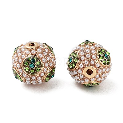 Golden Plated Alloy Rhinestone Beads FIND-E046-14G-03-1