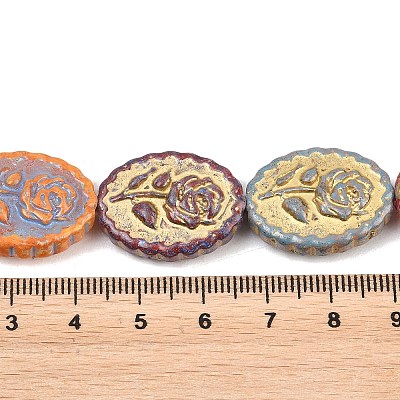 Painted Glass Beads Strands X-GLAA-F133-07E-1