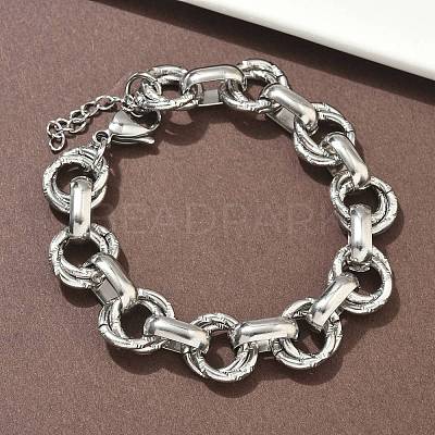 304 Stainless Steel Rolo Chain Bracelets for Women BJEW-S176-01P-C-1