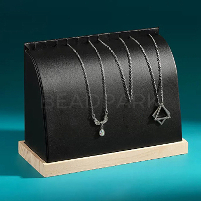 PU Leather Necklace Organizer Display Stands PW-WG42274-01-1