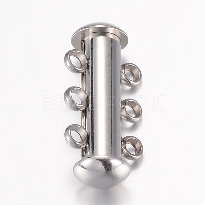 Tarnish Resistant 304 Stainless Steel Slide Lock Clasps STAS-P100-23P-1