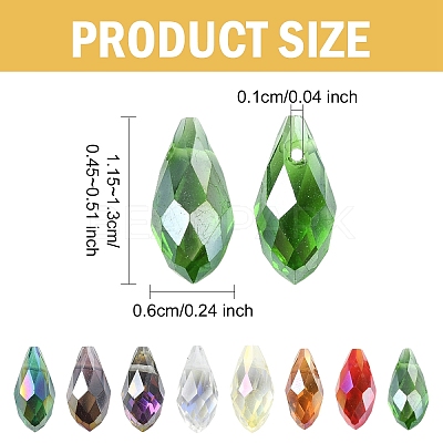 50Pcs Electroplate Glass Faceted Teardrop Beads EGLA-YW0005-17A-1