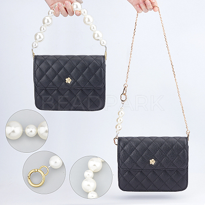 2Pcs 2 Style ABS Pearl & Acrylic Imitation Pearl Bag Strap