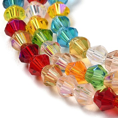 Transparent Electroplate Glass Beads Strands GLAA-F029-4mm-D29-1