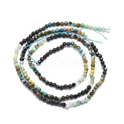 Natural Chrysocolla and Lapis Lazuli Beads Strands G-P457-A01-08-1