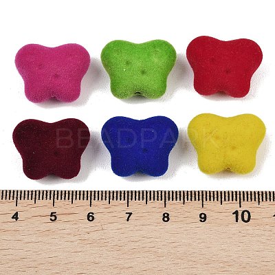Flocking Opaque Acrylic Beads OACR-B051-01B-1