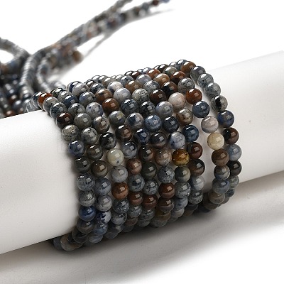 Natural Dumortierite Quartz Beads Strands G-H298-A06-01-1