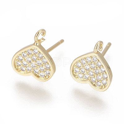 Brass Stud Earring Findings ZIRC-O034-20G-1